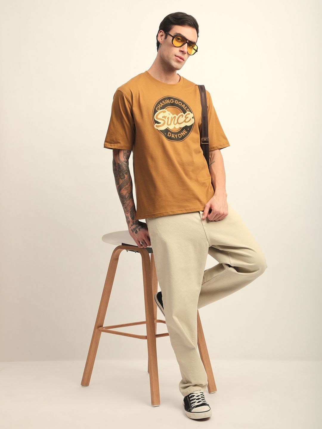 DILLINGER Men Short Sleeve Oversized Crew Neck Printed Tshirt