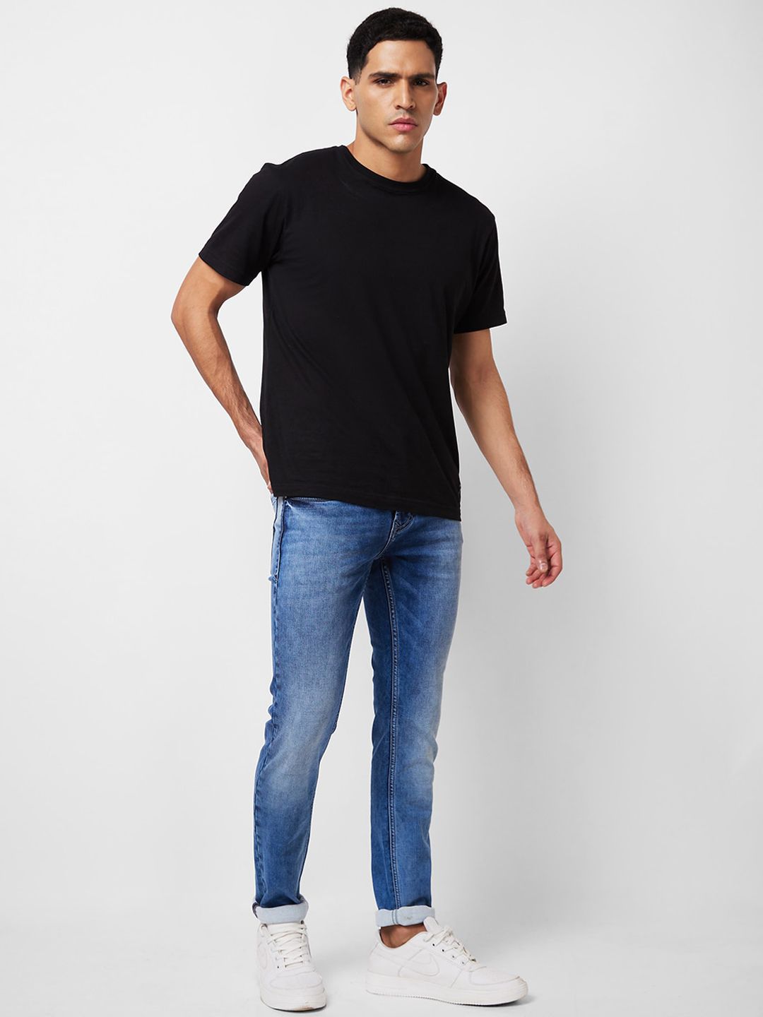 SPYKAR Men Skinny Fit Low-Rise Clean Look Heavy Fade Cotton Jeans