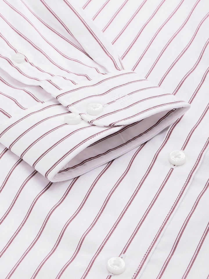 Raymond Men Slim Fit Pure Cotton Striped Formal Shirt