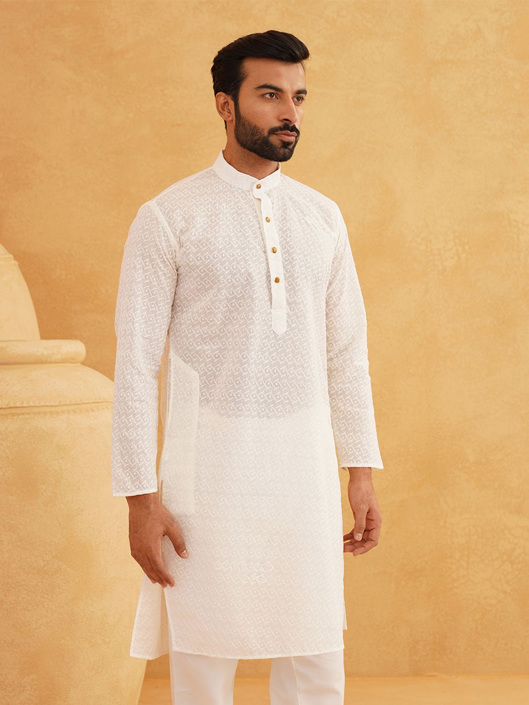 SOJANYA Ethnic Motifs Embroidered Pure Cotton Kurta