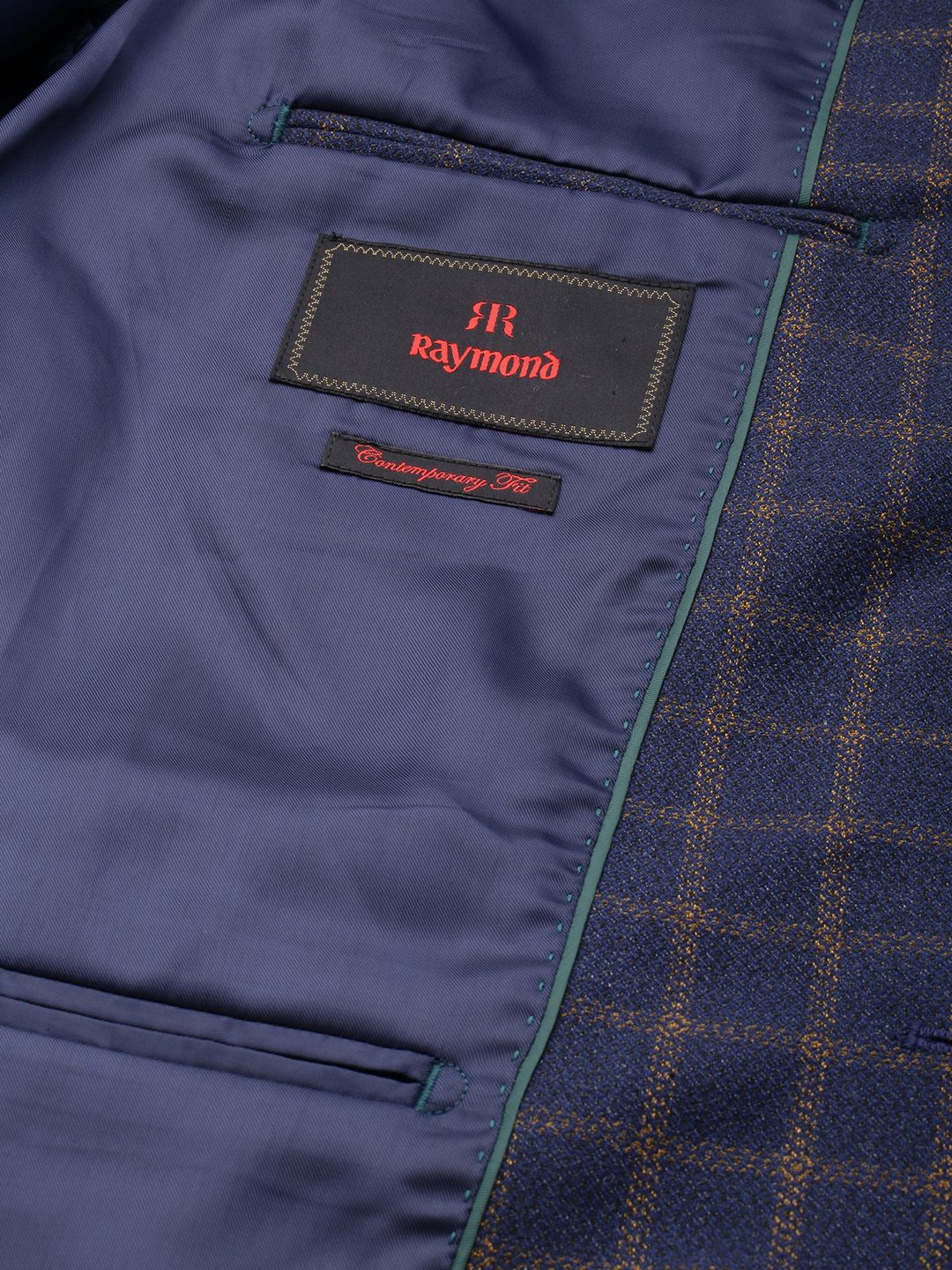 Raymond Checked Single-Breasted Contemporary Fit Formal Blazer