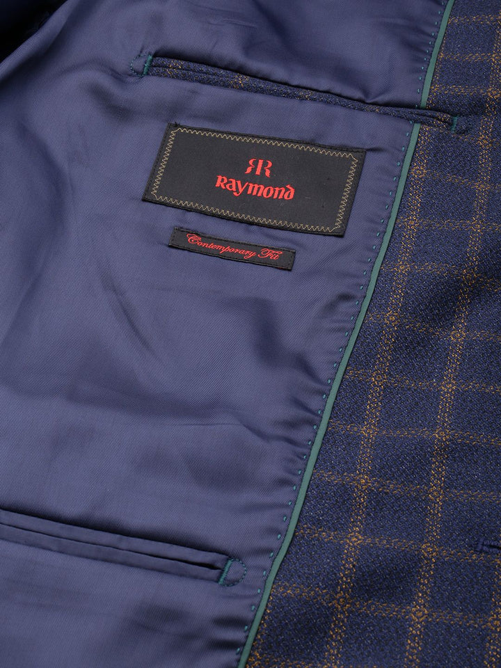 Raymond Checked Single-Breasted Contemporary Fit Formal Blazer