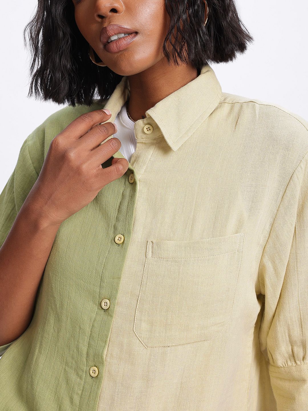 DressBerry Color Clash Pure Cotton Shirt