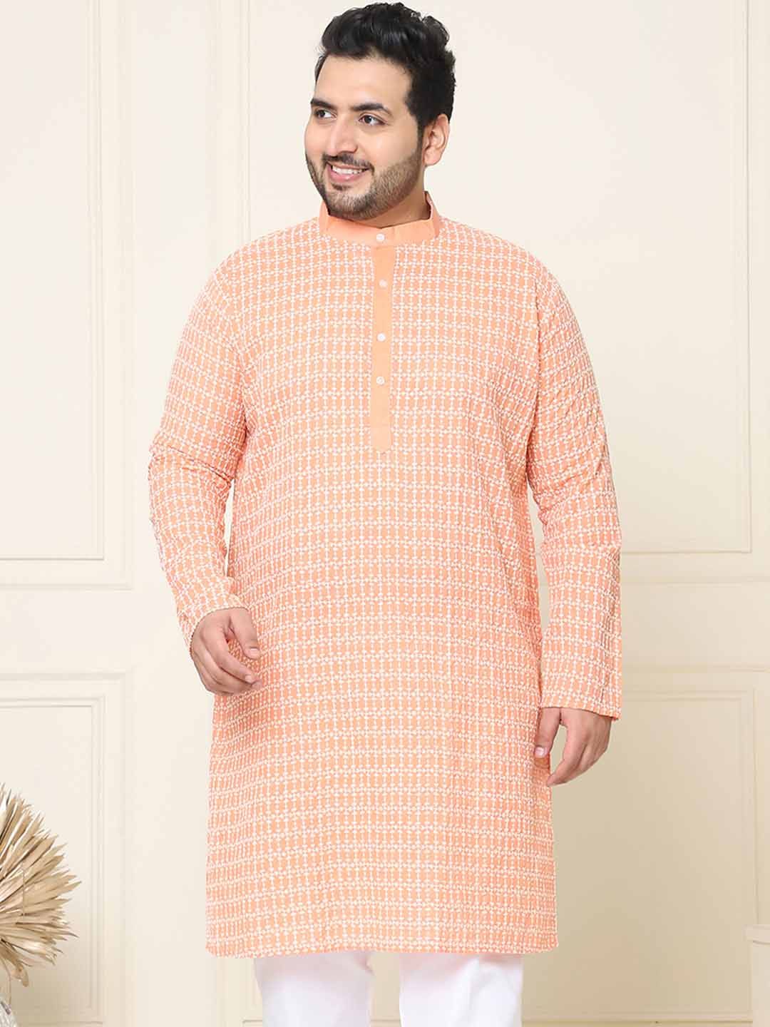 SOJANYA PLUS Geometric Embroidered Long Sleeves Pure Cotton Straight Kurta