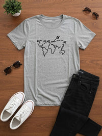 ADRO Perbualan Bercetak Lengan Pendek T-shirt Regular Fit