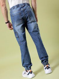 The Indian Garage Co Men Clean Look Mid Rise Cotton Cargo Jogger Jeans