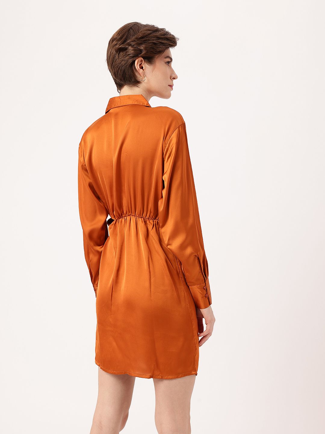 DressBerry Rusty Glam Satin On The Dance Floor Wrap Dress