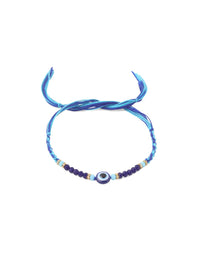 NVR Set of 2 Blue Evil Eye Artificial Beads Bhaiya Bhabhi Rakhi with Roli Chawal