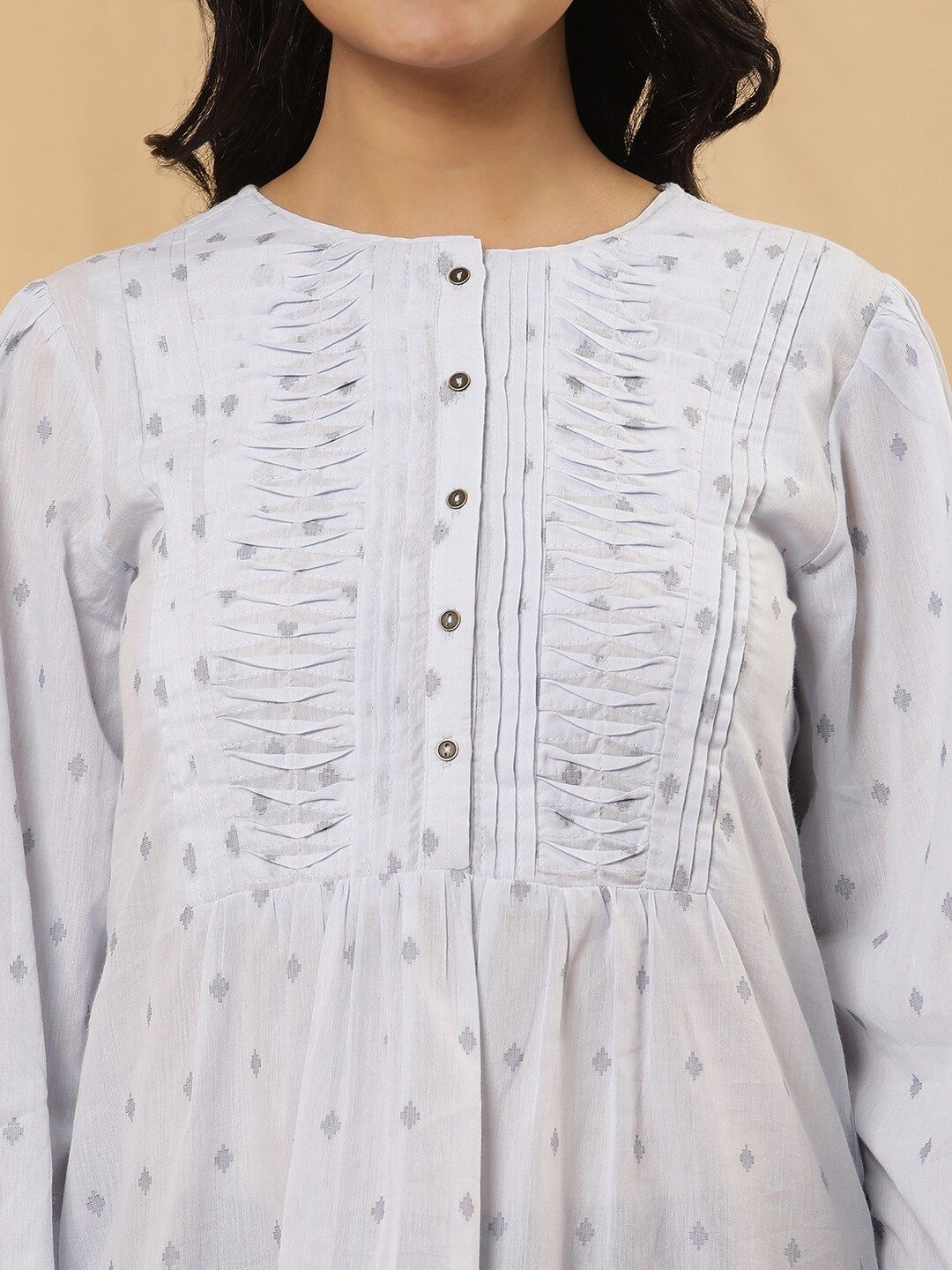 W Geometric Self Design Cotton Top