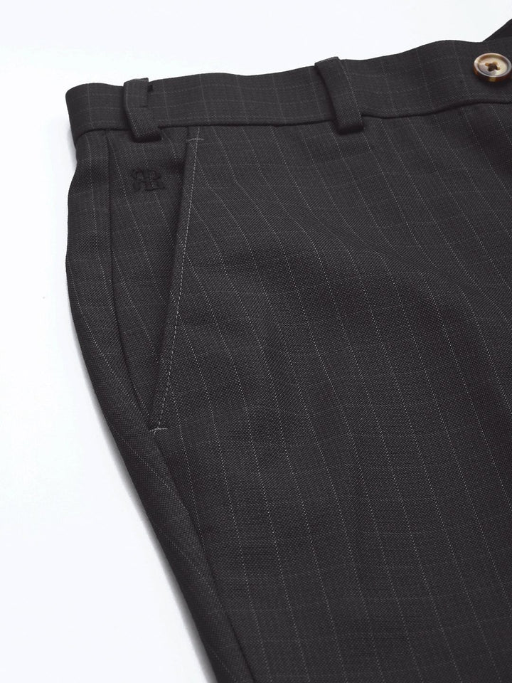 Raymond Men Checked Slim Fit Formal Trousers