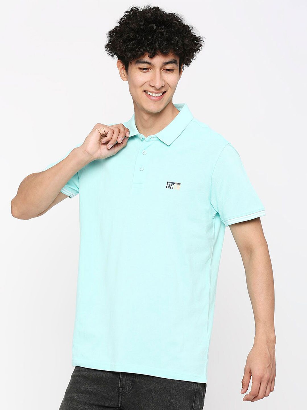 SPYKAR Polo Collar Slim Fit Cotton T-shirt