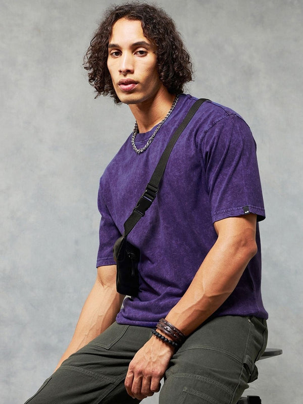 Bewakoof Abstrak Bercetak Lengan Khotbah T-Shirt Besar
