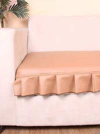 STITCHNEST Brown Leatherite Regular Sofa Cover
