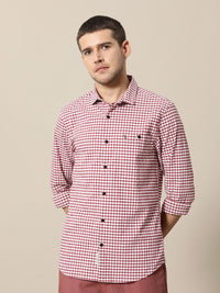 Mr Bowerbird Tailored Fit Gingham Checked Casual Shirt