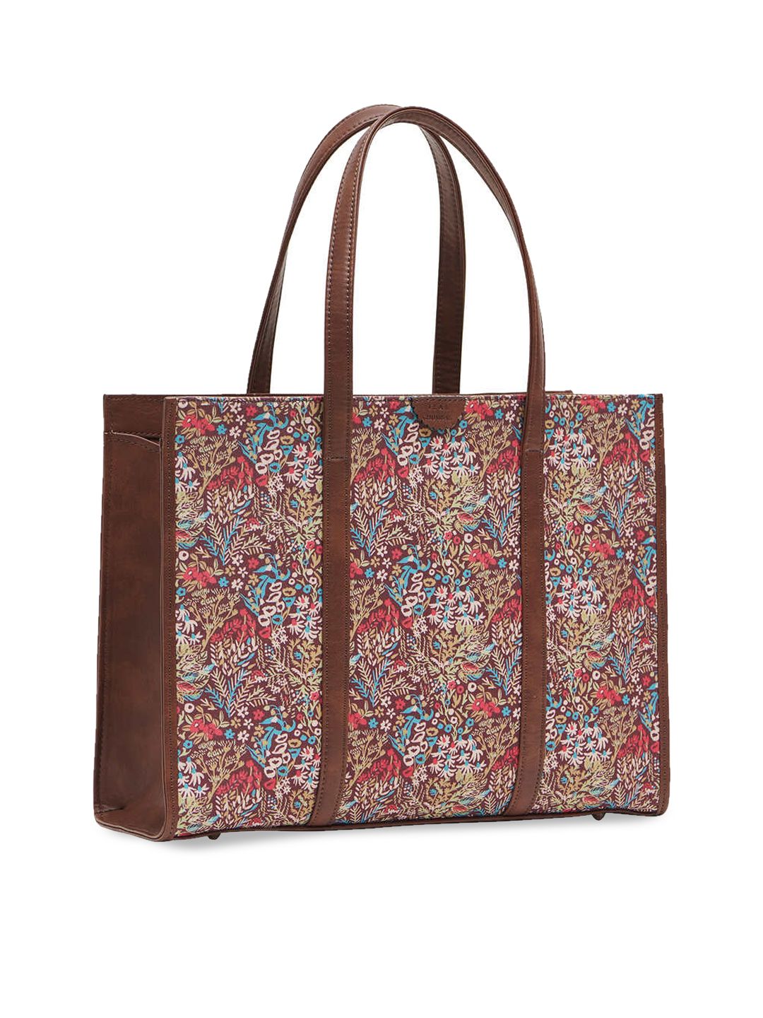 TEAL BY CHUMBAK Floral Printed Oversized Shopper Tote Bag