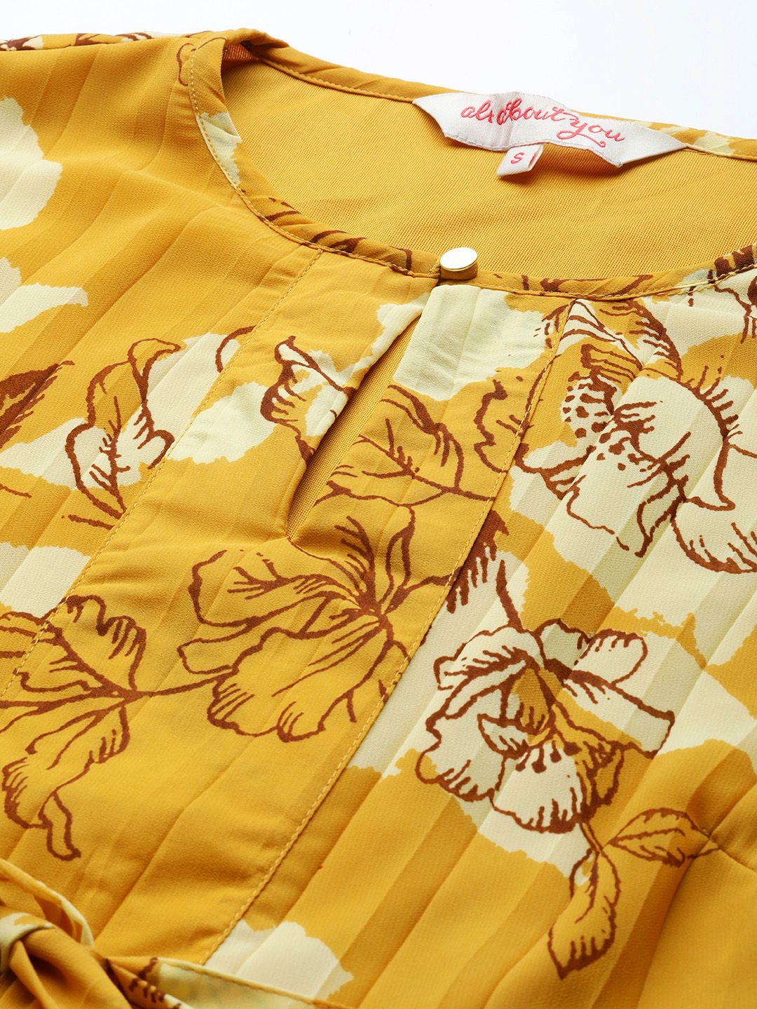 all about you Floral Print Accordion Pleat A-Line Dress