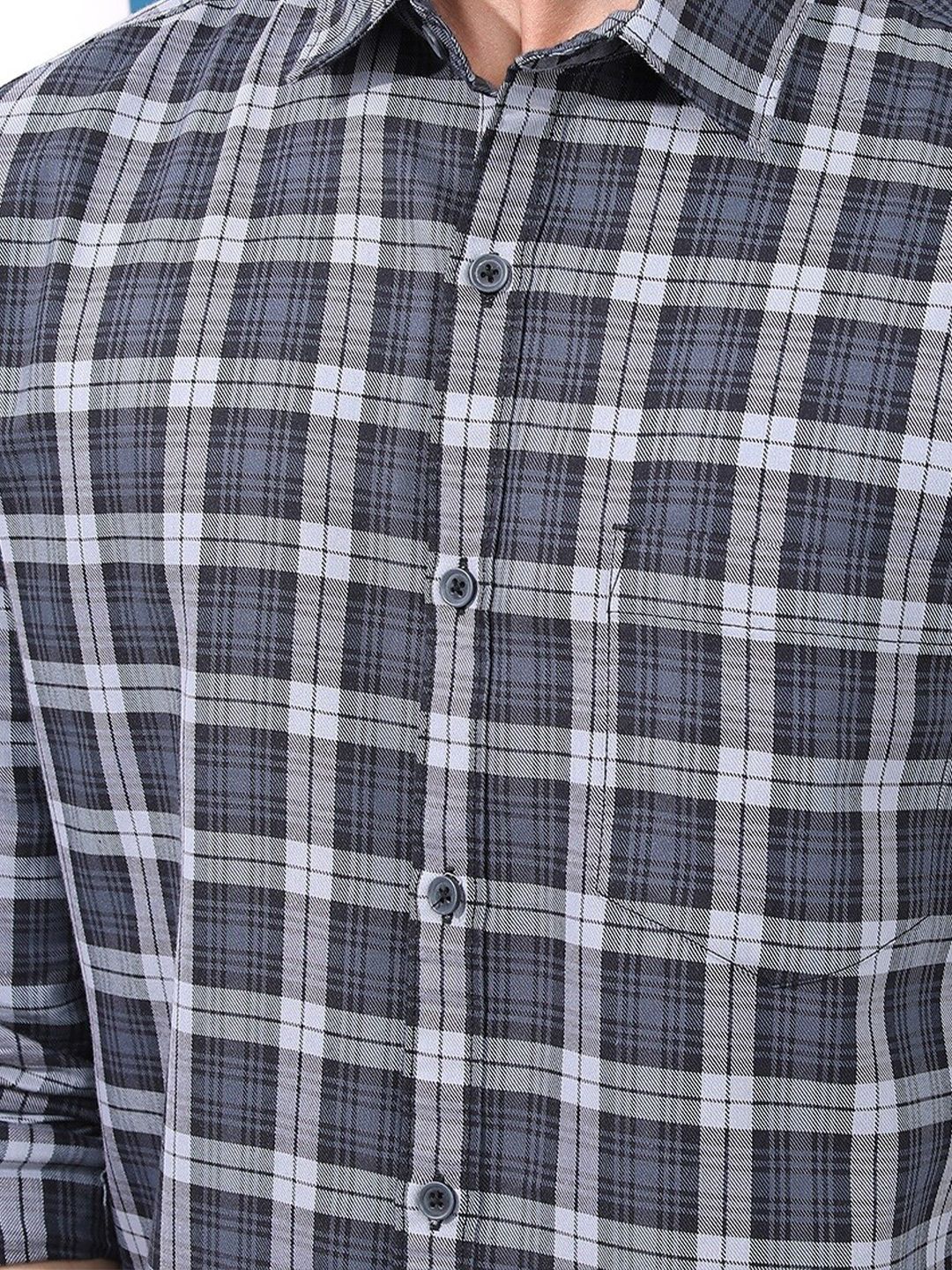 HIGHLANDER Slim Fit Tartan Checks Checked Casual Shirt