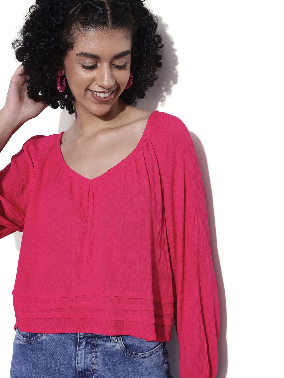 DressBerry Fuchsia Boss Babe Oversized Top