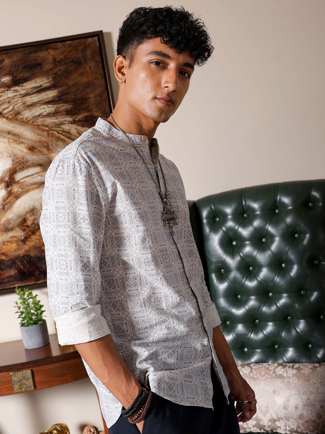 The Indian Garage Co Men Slim Fit Indie Printed Resortwear Shirt