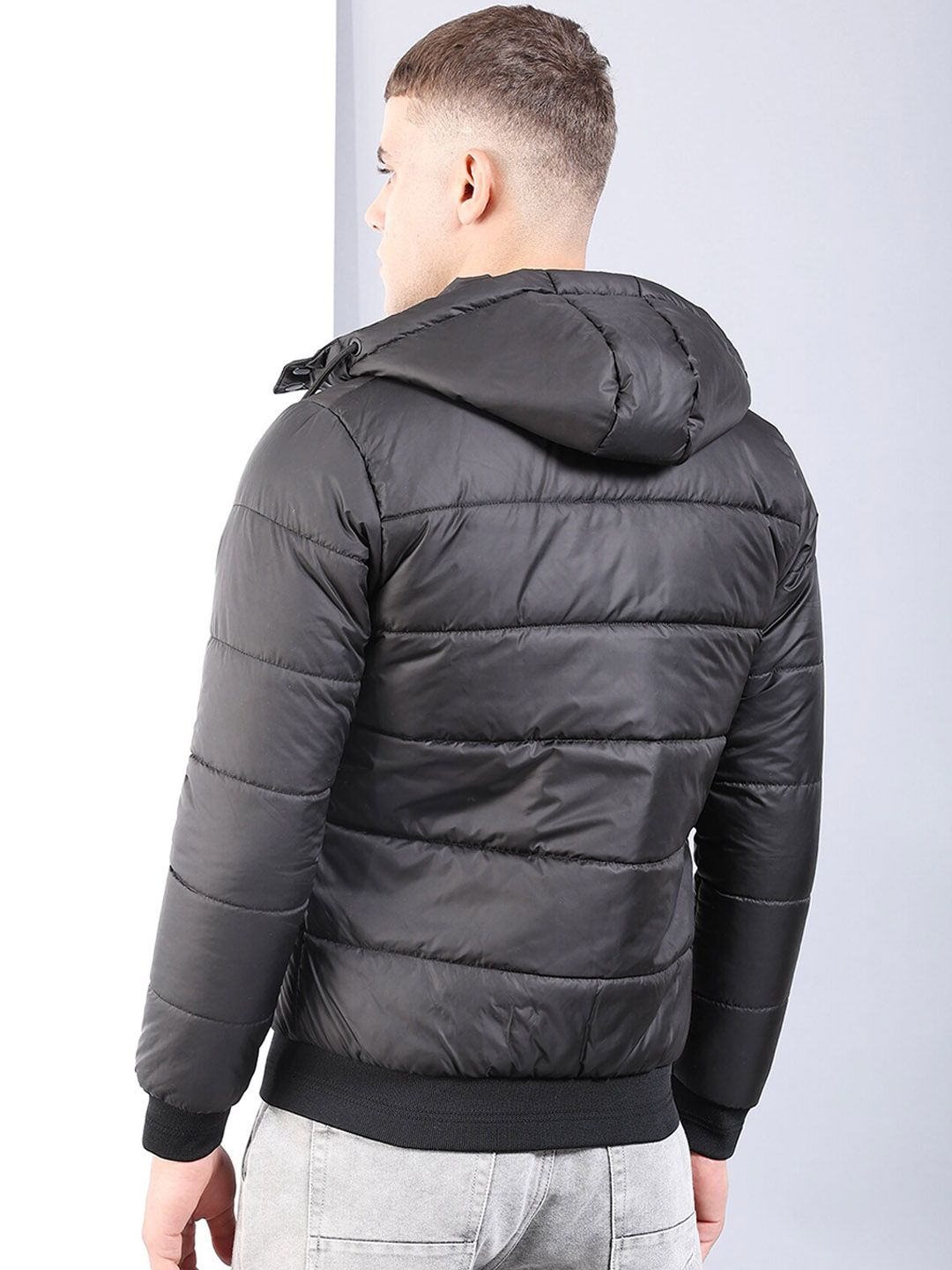 Jaket Puffer Fit Biasa Indian Garage Co Men dengan Tudung boleh tanggal