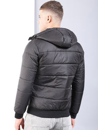 The Indian Garage Co Men Regular Fit Puffer Jacket with Detachable Hood