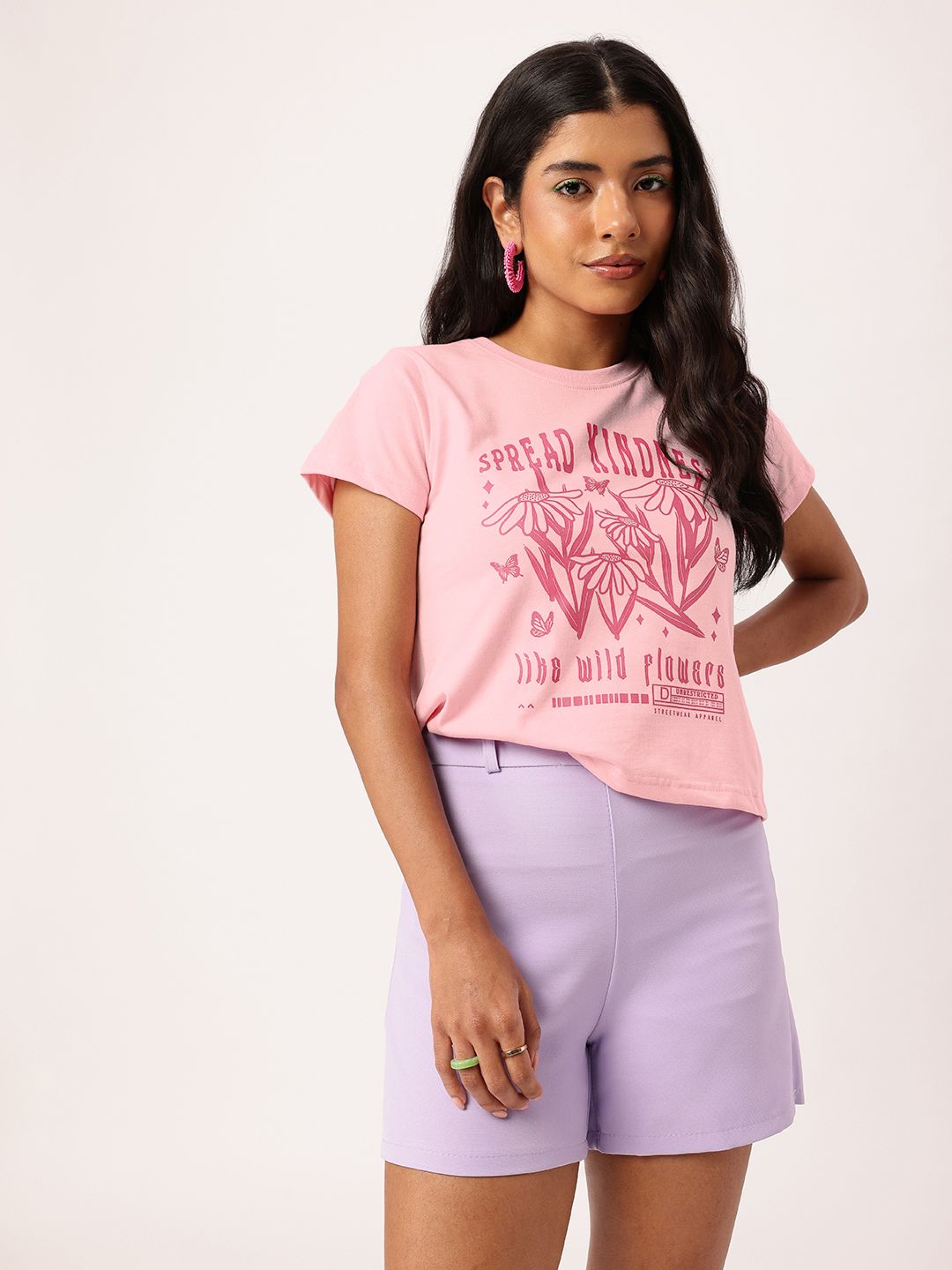 DressBerry Spread Kindness, Let It Flourish Feminine Printed T-shirt