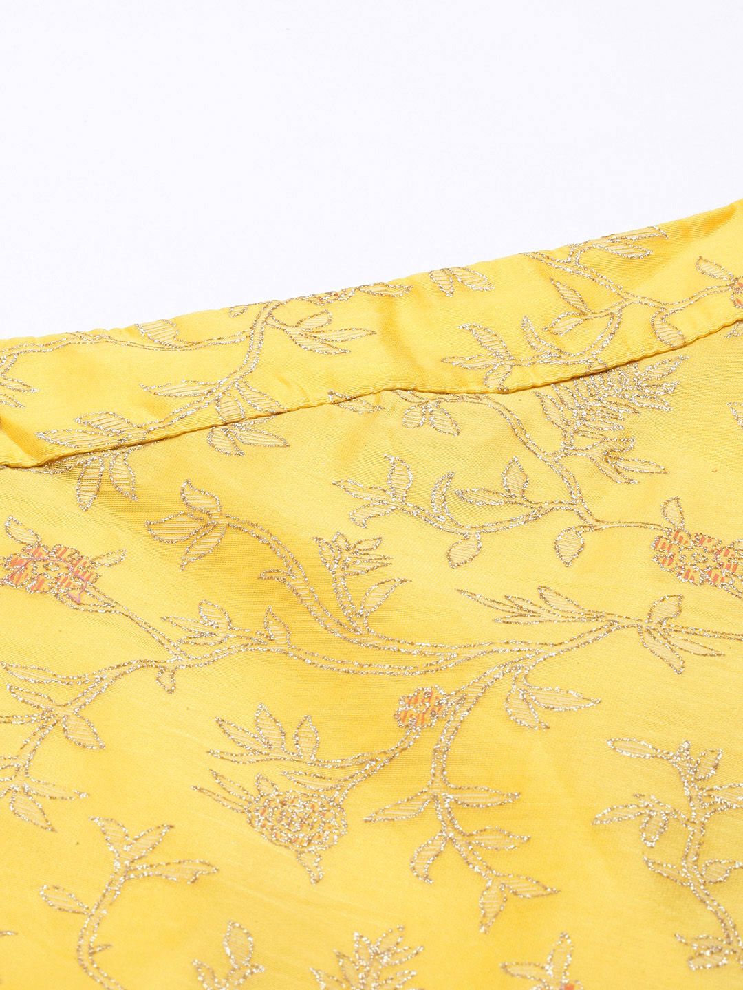 Global Desi Women Yellow Woven Printed Mid Rise Skirt