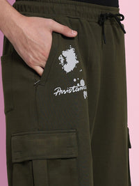 Bene Kleed Men Printed Plated Interlock Relaxed Fit Trousers