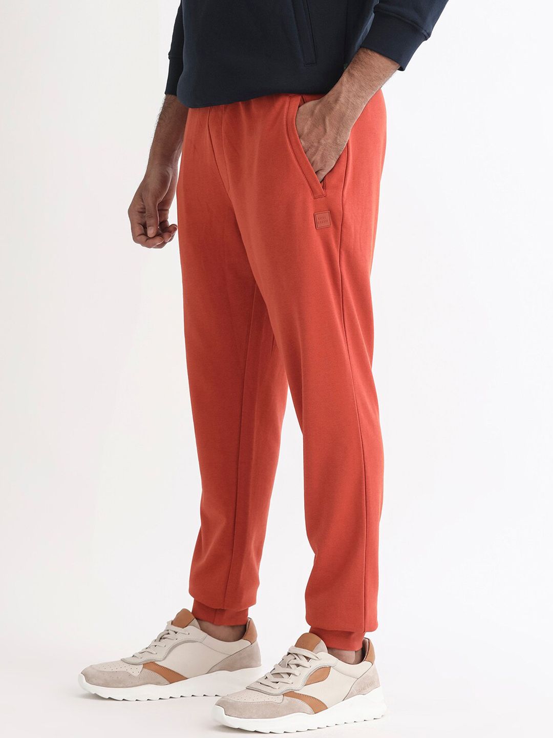 RARE RABBIT Men Ogano Regular Fit Mid-Rise Cotton Joggers