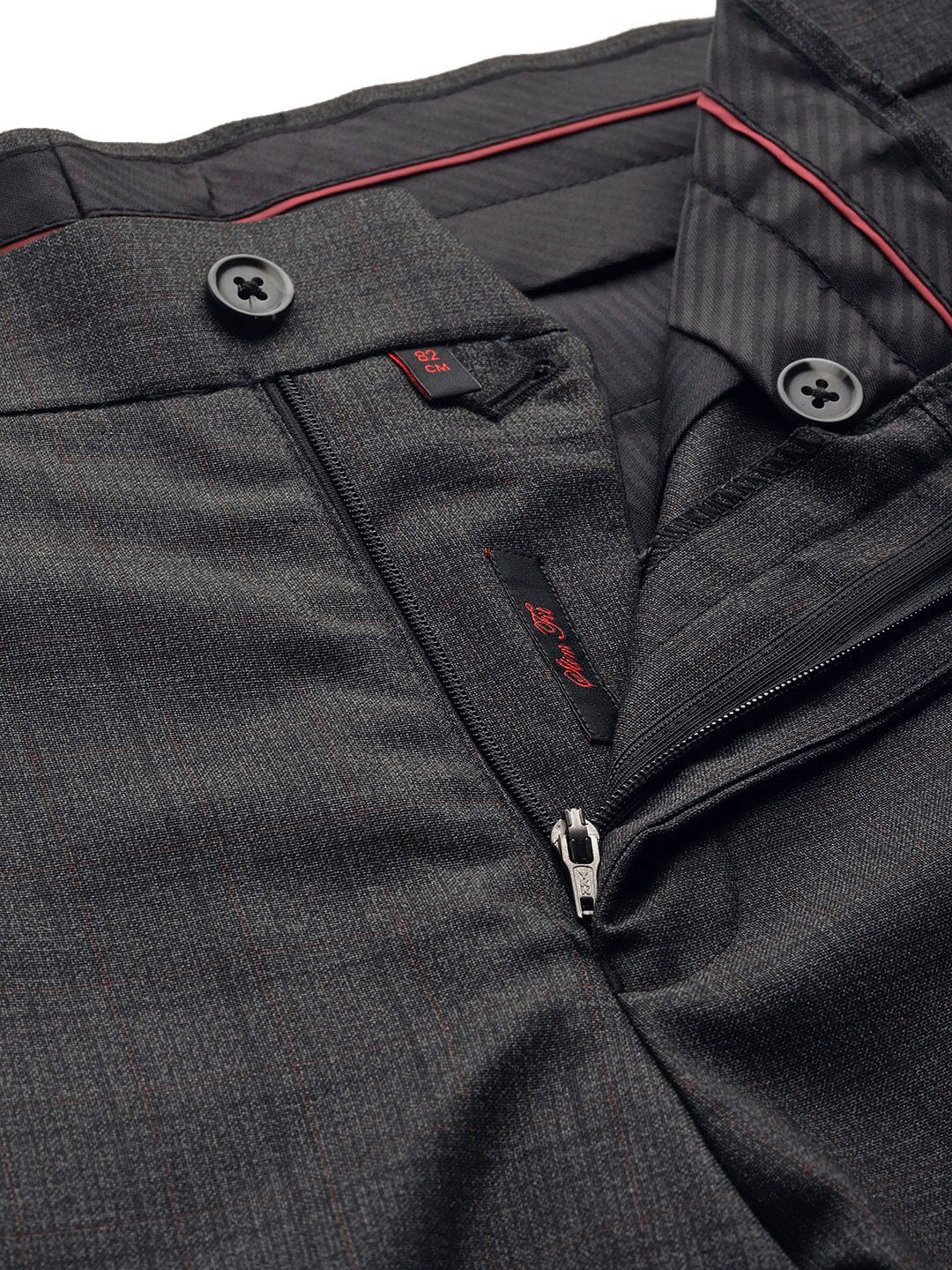 Raymond Men Checked Slim Fit Trousers