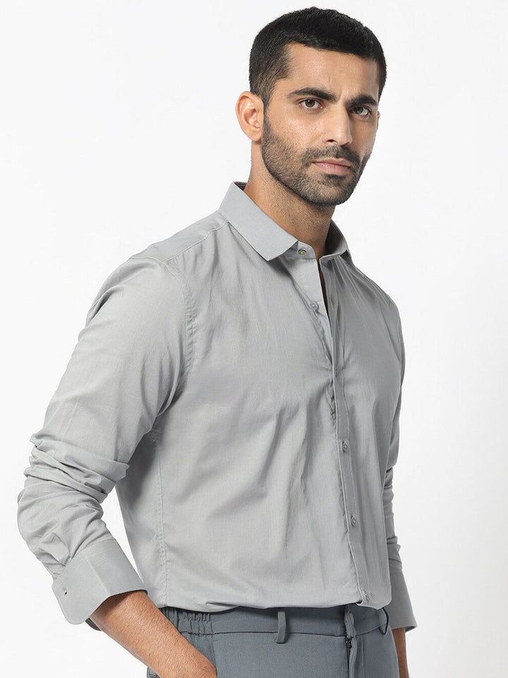 RARE RABBIT Men Flees Slim Fit Opaque Cotton Shirt
