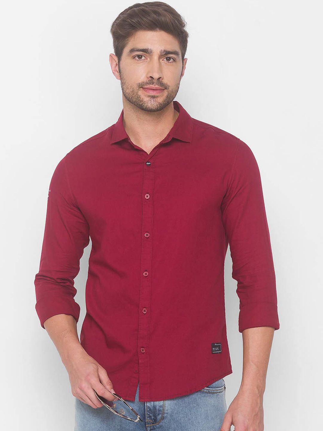 SPYKAR Men Red Casual Shirt