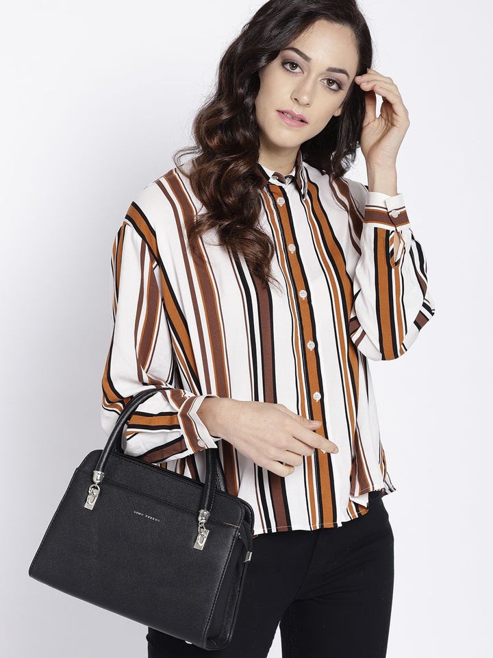 Lino Perros Black Solid Handheld Bag