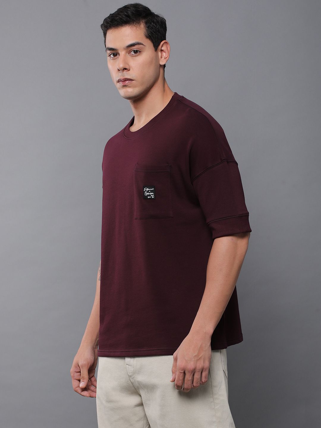 Difference of Opinion Men Oversized Drop Shoulder Ultra Soft Drapey Cotton T-Shirt