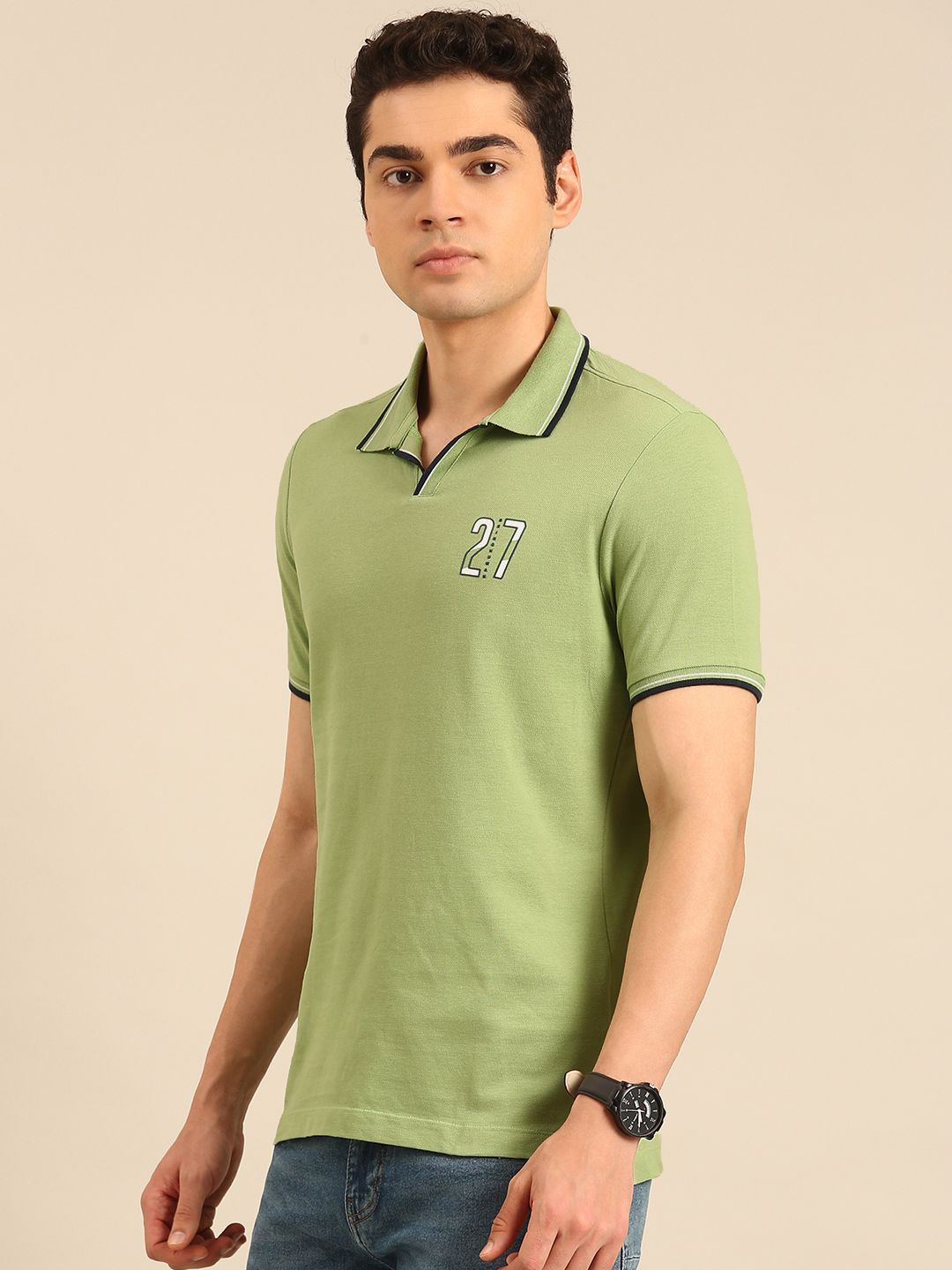 Being Human Polo Collar Pure Cotton T-shirt