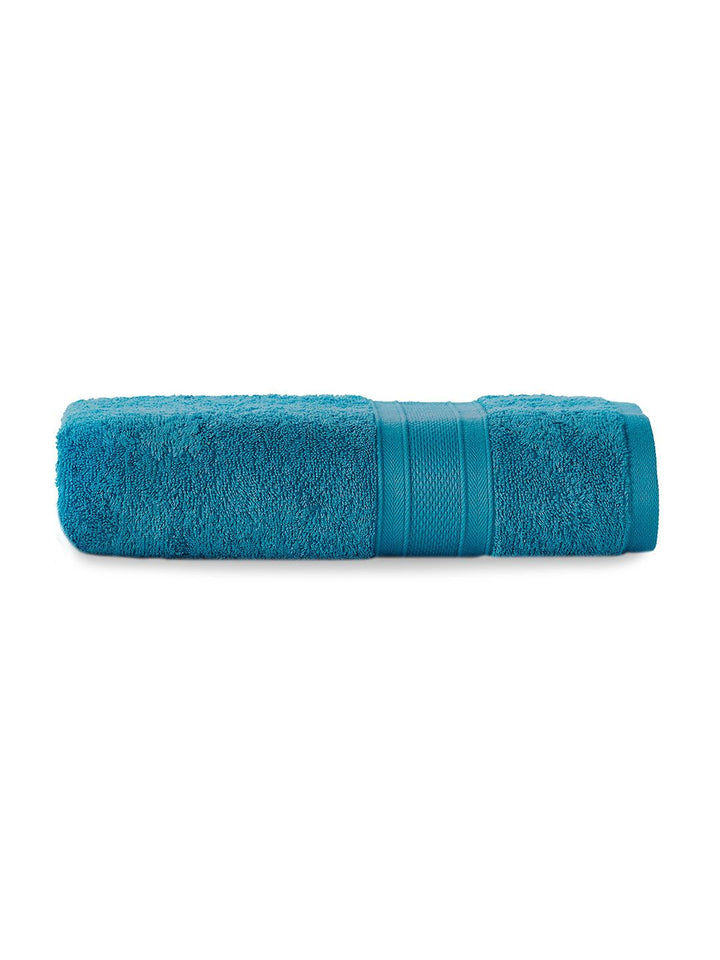 MYTRIDENT Teal Blue Solid Pure Cotton 500 GSM Soft  Plush Bath Towel