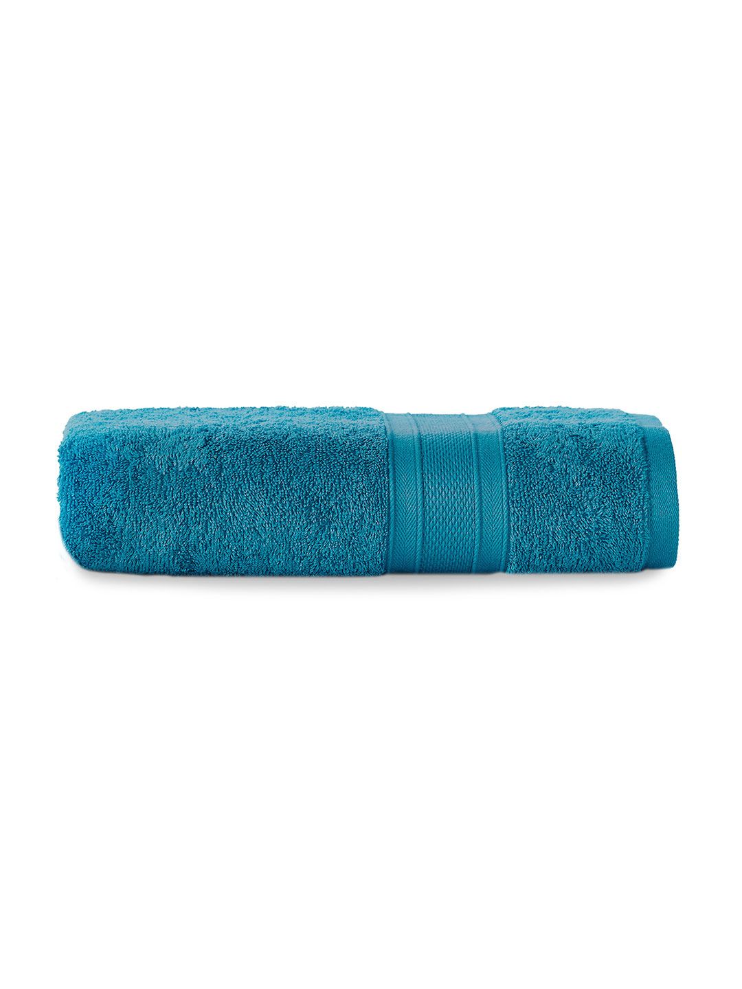 MYTRIDENT Teal Blue Solid Pure Cotton 500 GSM Soft  Plush Bath Towel