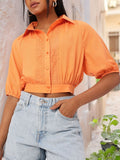 DressBerry Cute Femi Peek-a-boo Pretty Lace Crop Shirt