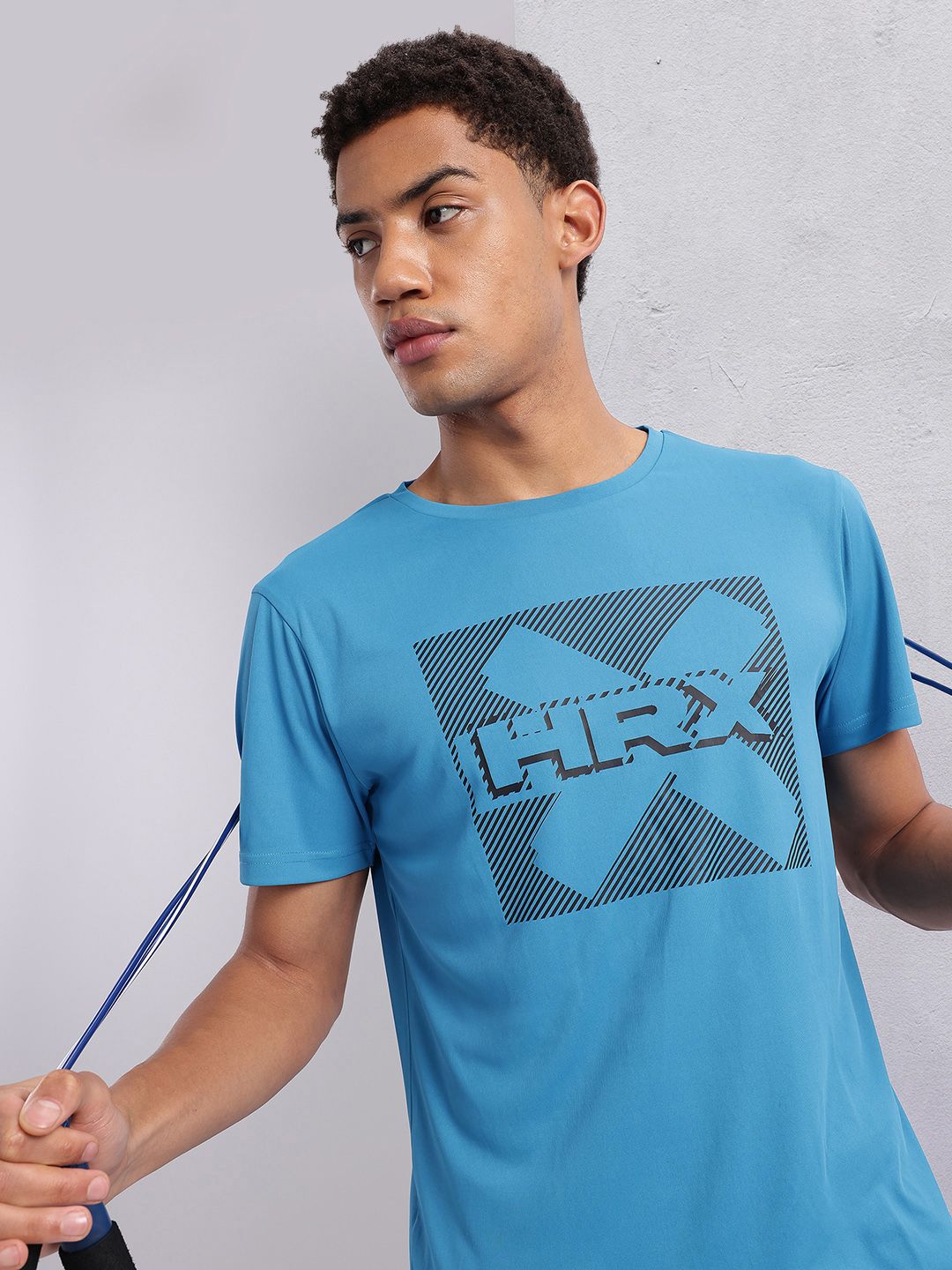 HRX by Hrithik Roshan Brand Logo Printed Rapid-Dry Training T-shirt