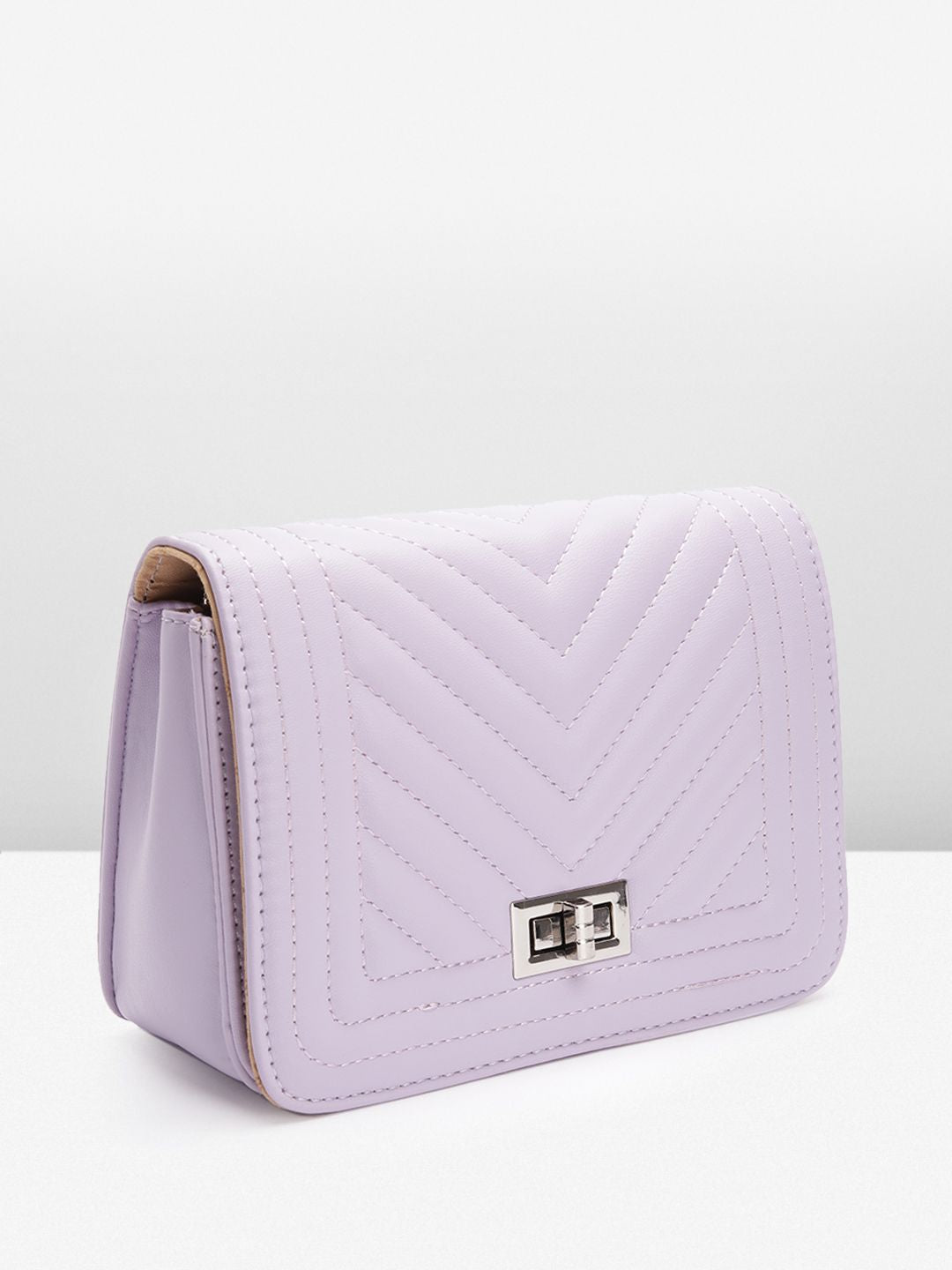 Lino Perros Textured Structured Sling Bag with Quilted Detail