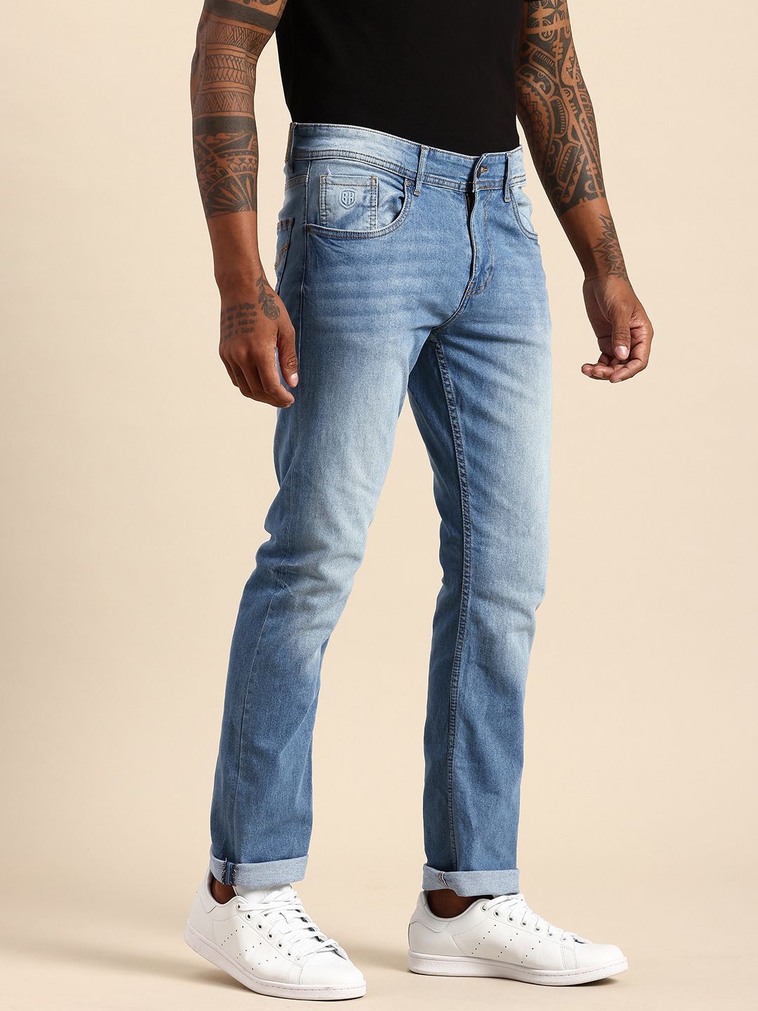 Being Human Men Slim Fit Heavy Fade Stretchable Jeans