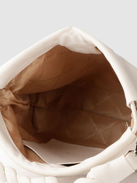 Lino Perros Off-White Structured Handheld Bag with Detachable Sling Strap