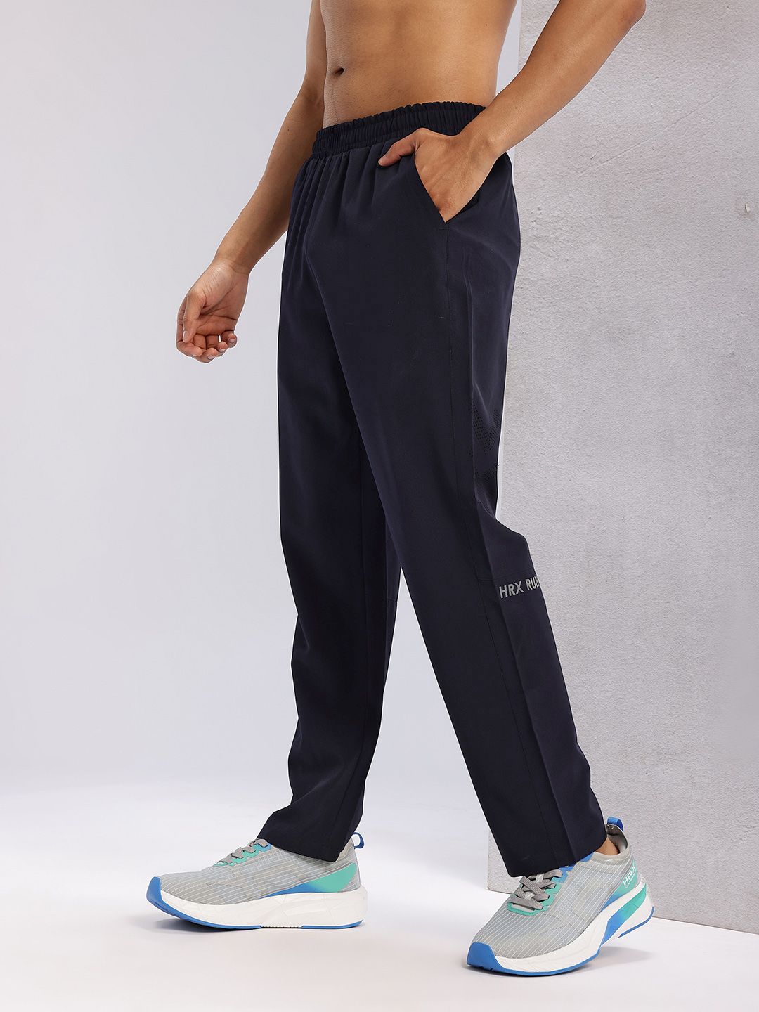 HRX by Hrithik Roshan Men Typography Print Detail Mid-Rise Rapid-Dry Running Track Pants