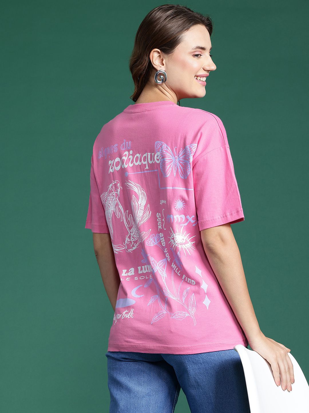 DressBerry Women Printed Pure Cotton T-shirt