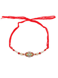 Voylla Sparkling Enameled Designer Thread Rakhi