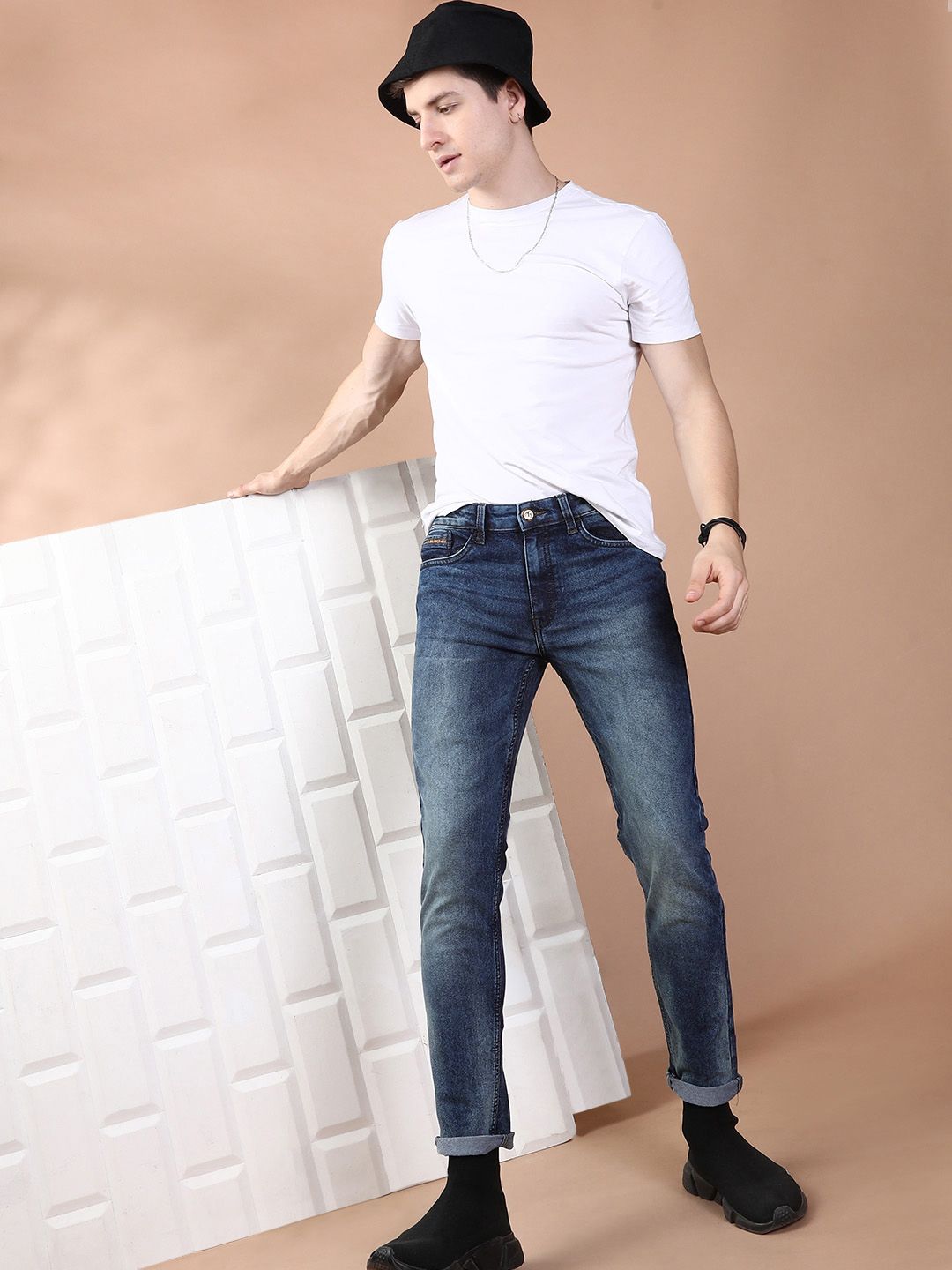 The Indian Garage Co Men Blue Slim Fit Mid-Rise Clean Look Jeans