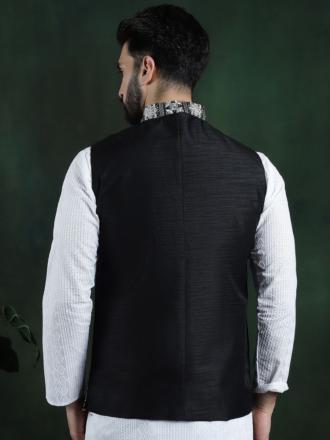 SOJANYA Jaket Tenun Nehru Lelaki Sulam