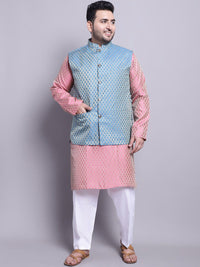 SOJANYA PLUS Woven Design Regular Kurta With Pyjamas & With Nehru Jacket