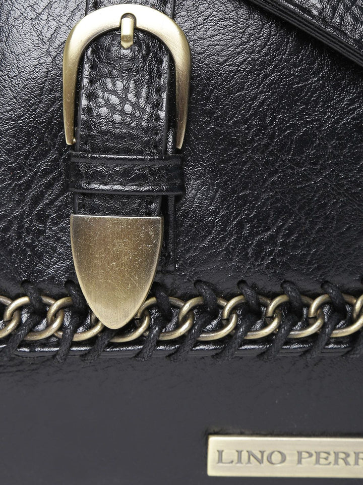 Lino Perros Black Textured Sling Bag