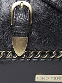 Lino Perros Black Textured Sling Bag